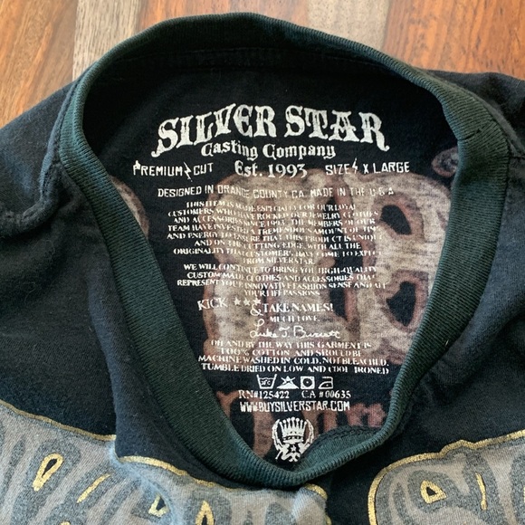 Y2K Styled Silver Star Tshirt - Picture 2 of 4